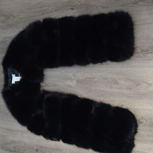 House of Harlow 1960 Black Faux Fur Shrug Women One Size